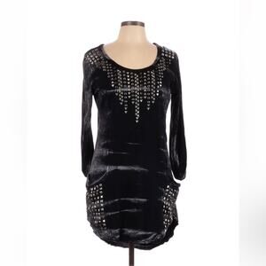 Hottees Couture whisker and stud long sleeved cotton tee shirt dress, Large